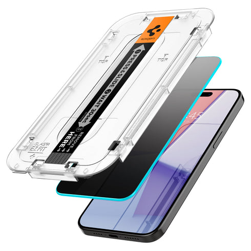 Spigen iPhone 15 Pro Screen Protector – GLAS.tR EZ Fit | Privacy
