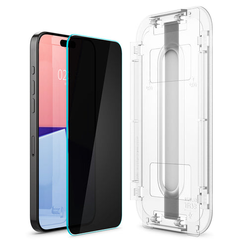 Spigen iPhone 15 Pro Screen Protector – GLAS.tR EZ Fit | Privacy