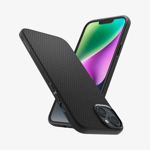 ACS04813 - iPhone 14 Pro Max Case Liquid Air in matte black showing the back