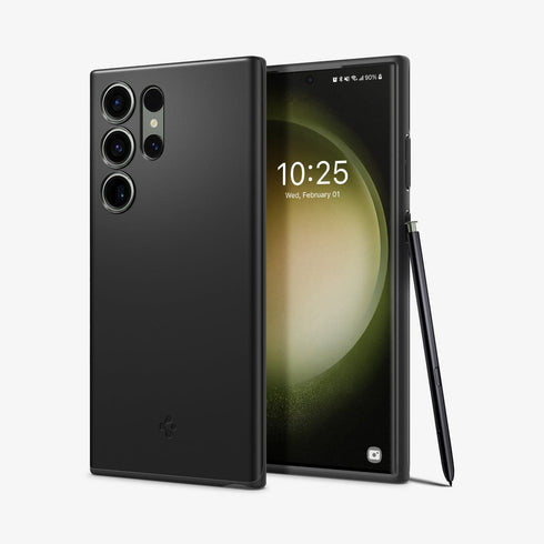 ACS05609 - Galaxy S23 Ultra Case Thin Fit in black showing the back