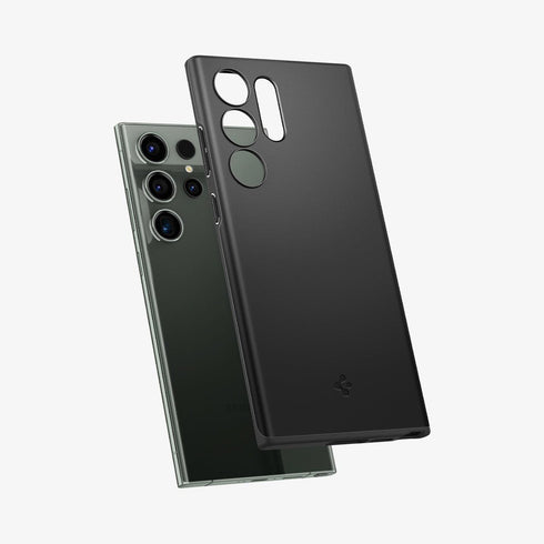 ACS05609 - Galaxy S23 Ultra Case Thin Fit in black showing the back