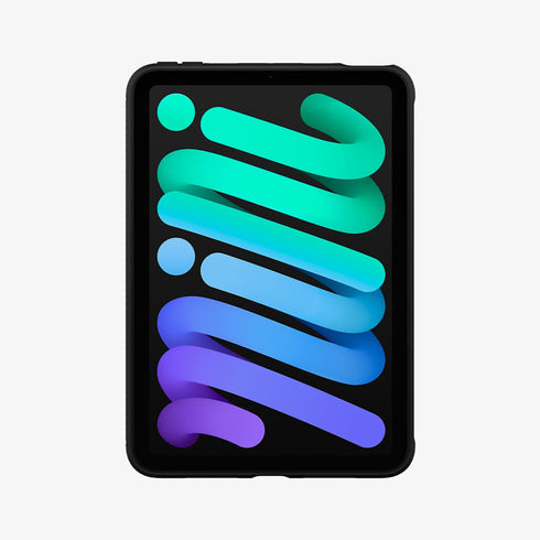 ACS03764 - iPad Mini 6 Case Rugged Armor in matte black showing the back