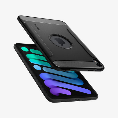 ACS03764 - iPad Mini 6 Case Rugged Armor in matte black showing the back