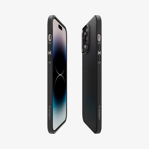 ACS04813 - iPhone 14 Pro Max Case Liquid Air in matte black showing the back