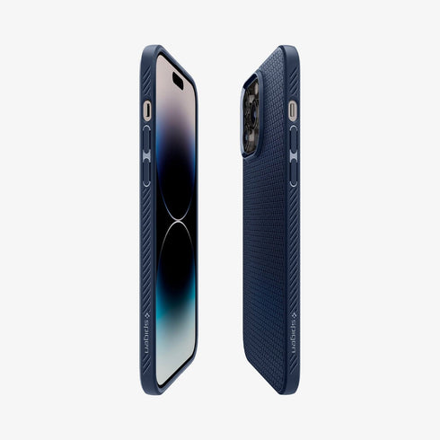 ACS04813 - iPhone 14 Pro Max Case Liquid Air in matte black showing the back