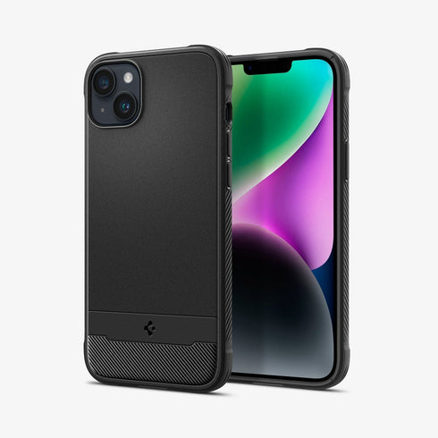 ACS04812 - iPhone 14 Pro Max Case Rugged Armor (MagFit) in matte black showing the back