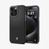 ACS07044 - iPhone 15 Pro Max Case Enzo Aramid (MagFit) in matte black showing the back