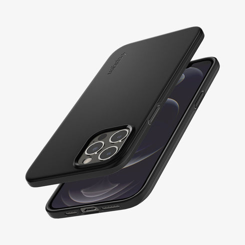 ACS01612 - iPhone 12 Pro Max Case Thin Fit in black showing the back