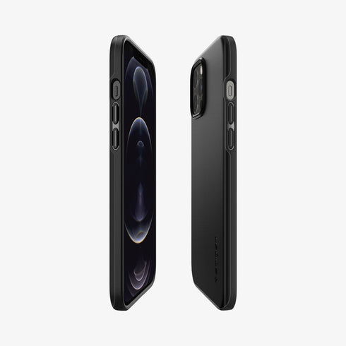 ACS01612 - iPhone 12 Pro Max Case Thin Fit in black showing the back