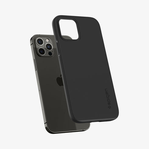 ACS01612 - iPhone 12 Pro Max Case Thin Fit in black showing the back