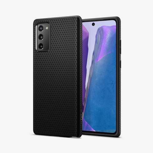 ACS01392 - Galaxy Note 20 Ultra Liquid Air Case in matte black showing the back