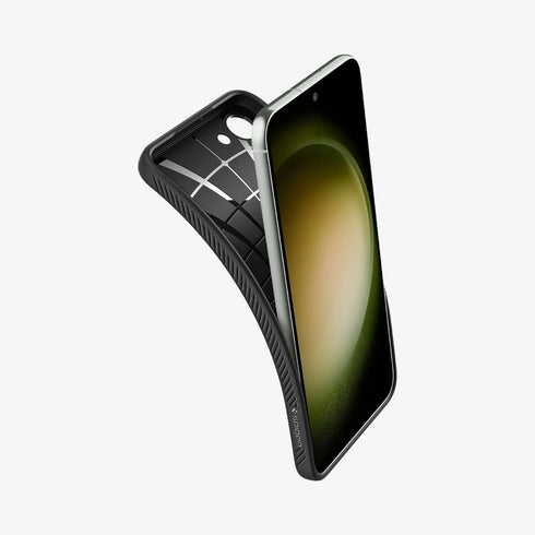 ACS05614 - Galaxy S23 Ultra Case Liquid Air in matte black showing the back