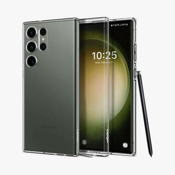 ACS05610 - Galaxy S23 Ultra Case Liquid Crystal in crystal clear showing the back