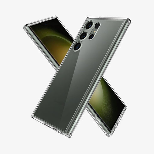 ACS05617 - Galaxy S23 Ultra Case Ultra Hybrid in crystal clear showing the back