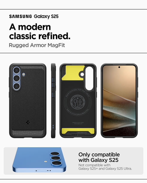 Spigen Galaxy S25 Case – Rugged Armor (MagFit)