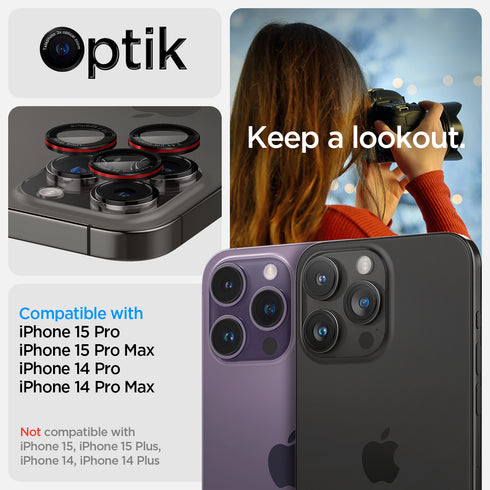 Spigen iPhone 15 Pro Max / 15 Pro Lens Protector – Optik Pro EZ Fit
