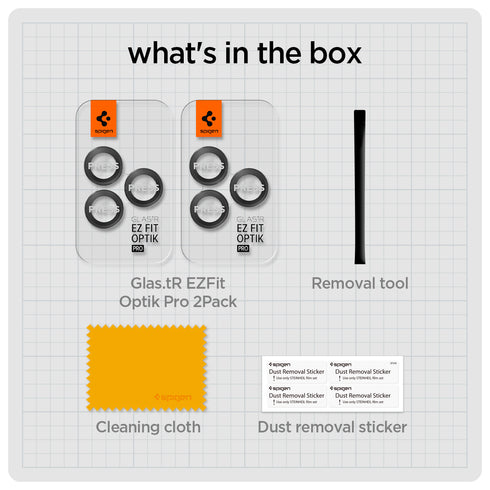 Spigen iPhone 15 Pro Max / 15 Pro Lens Protector – Optik Pro EZ Fit