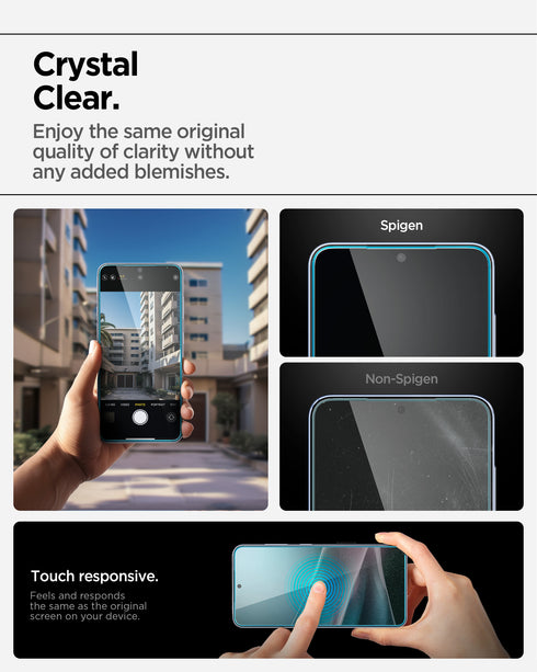 Spigen Galaxy S25 / S24 Screen Protector – Glas.tR EZ Fit HD (2 Pack)