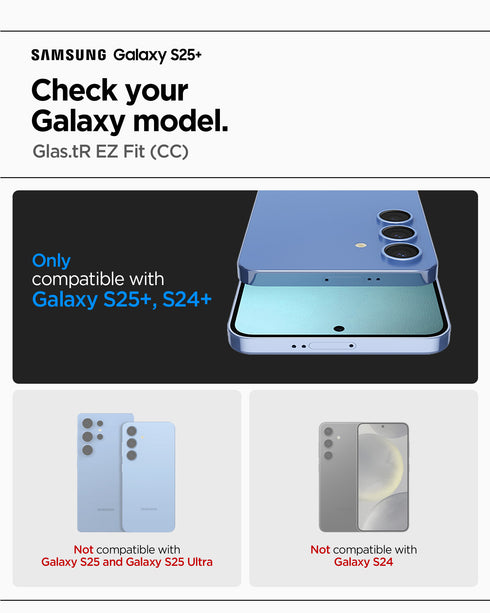 Spigen Galaxy S25 Plus / S24 Plus Screen Protector – Glas.tR EZ Fit HD (2 Pack)