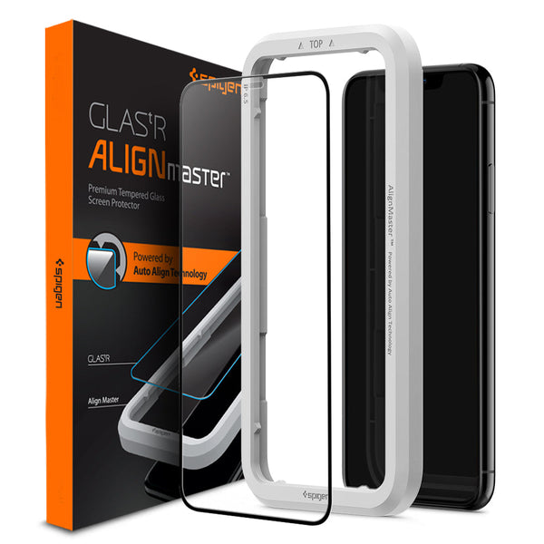 Spigen iPhone 11 Series Screen Protector – GLAS.tR AlignMaster Full Cover (1 Pack)