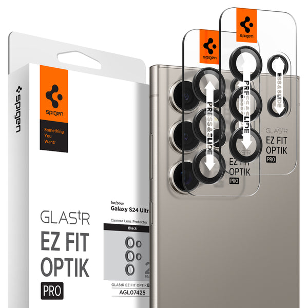 Spigen Galaxy S24 Ultra Lens Protector – Optik Pro EZ Fit (2 Pack)
