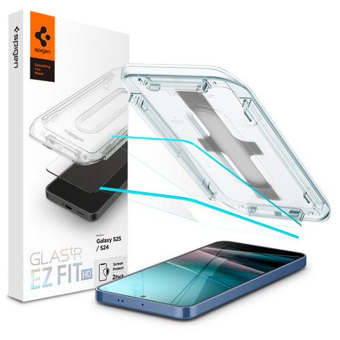 Spigen Galaxy S25 / S24 Screen Protector – Glas.tR EZ Fit HD (2 Pack)